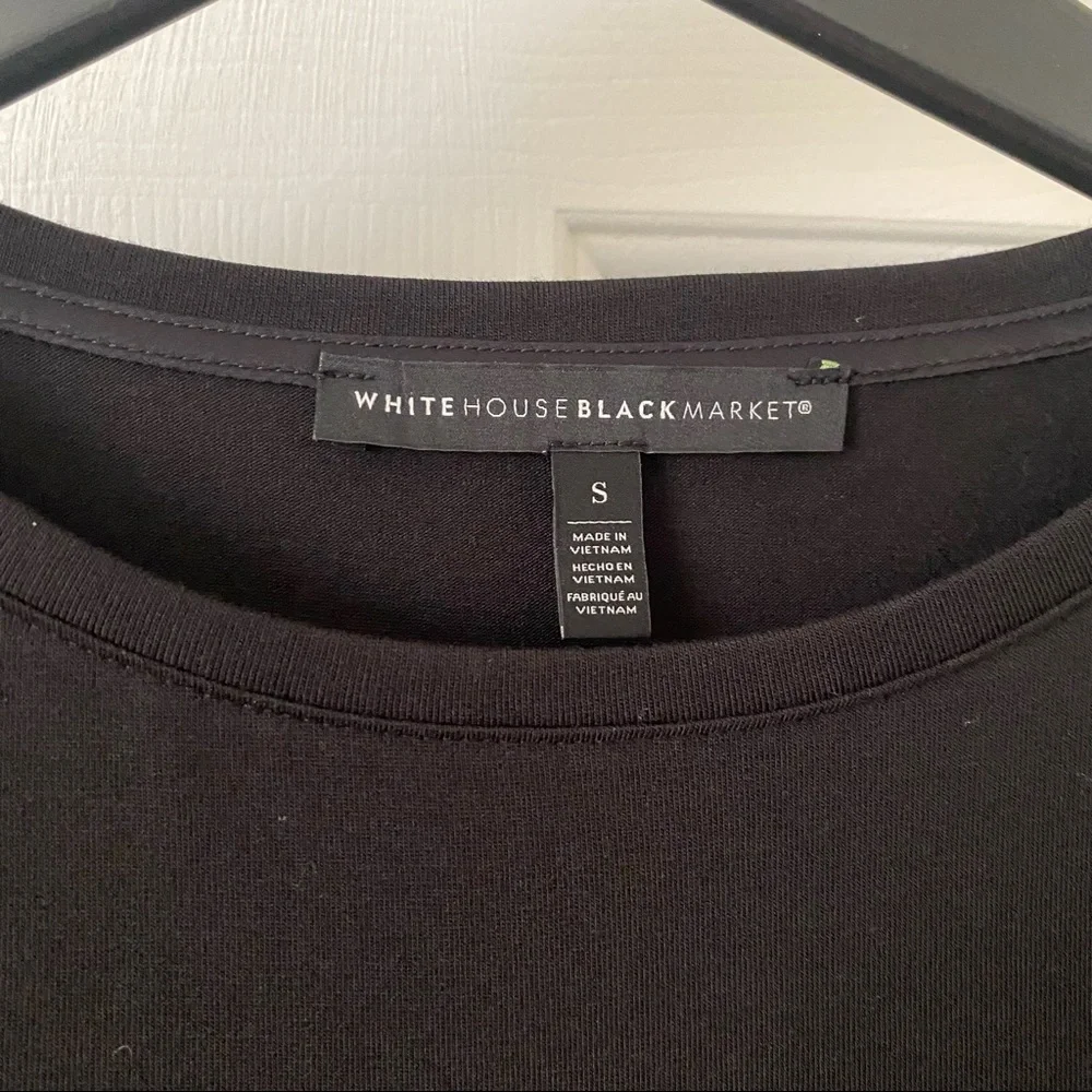 White House Black Market Black Ruffle Top NWOT - Picture 4 of 4